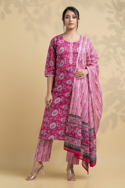 3PC COTTON KURTI SET