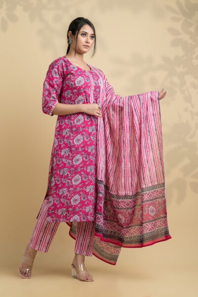 3PC COTTON KURTI SET