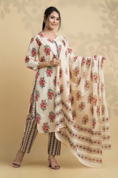 3PC COTTON KURTI SET