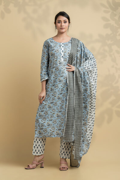 3PC COTTON KURTI SET